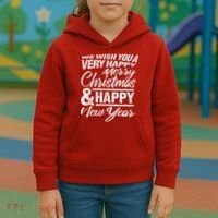 Merry Christmas Happy New Year Kids Hoodie thumb 3