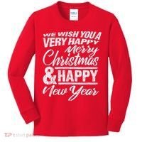 Merry Christmas Happy New Year Kids Long Sleeve Shirt thumb 0