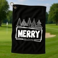 Merry Christmas Holiday Festive Golf Towel thumb 1