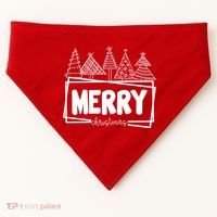 Merry Christmas Holiday Festive USA-Made Doggie Bandana thumb 0