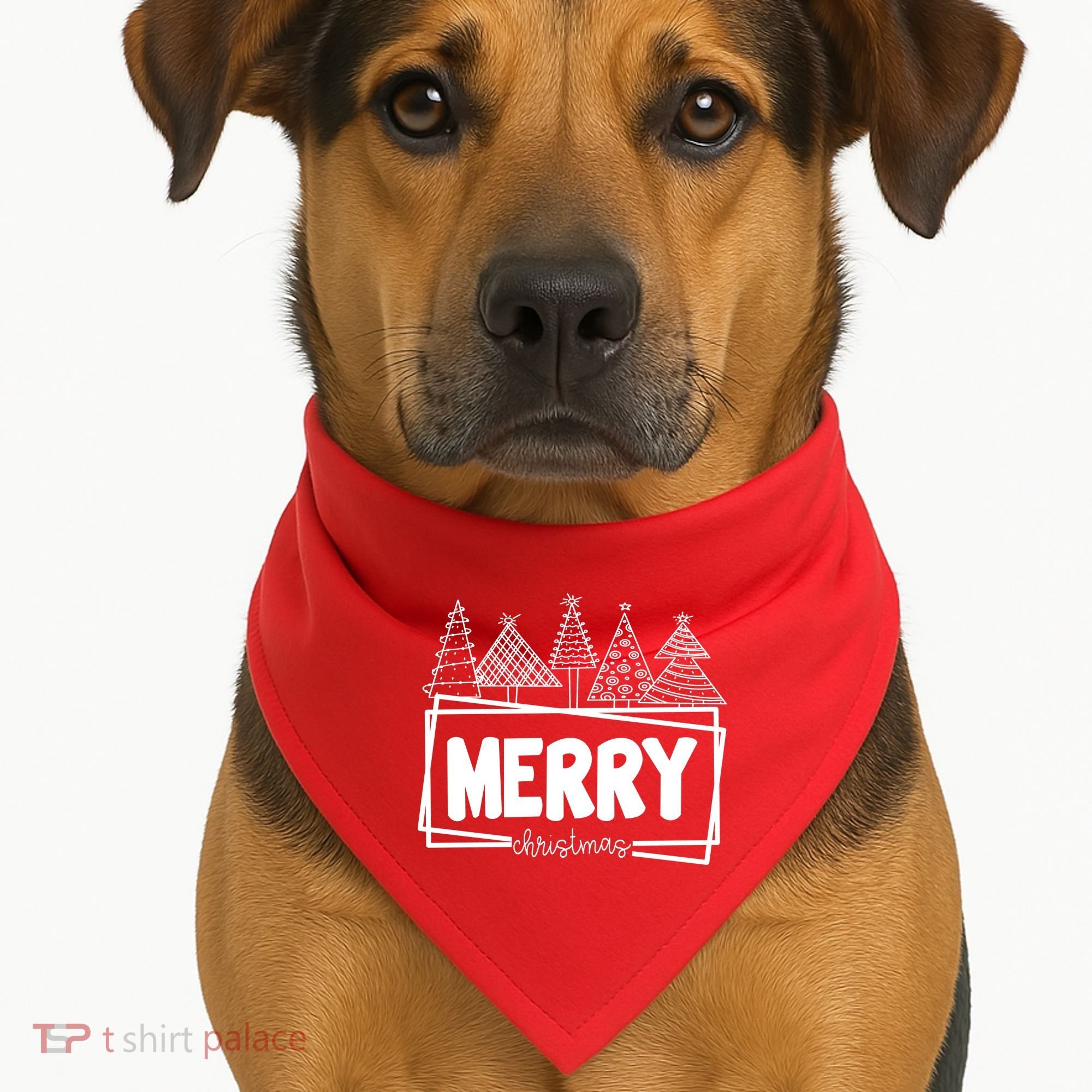 Merry Christmas Holiday Festive USA-Made Doggie Bandana