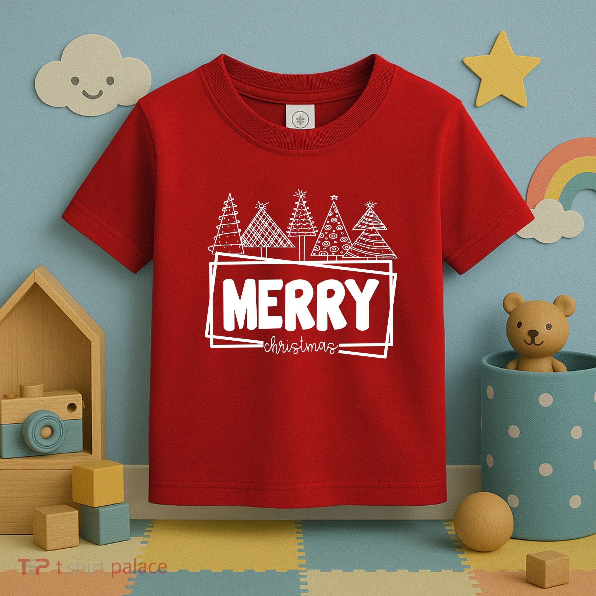 Merry Christmas Holiday Festive Toddler T-Shirt