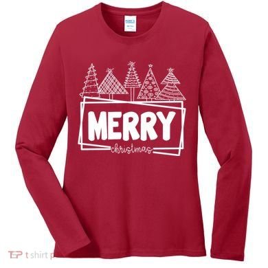 Merry Christmas Holiday Festive Women's Long Sleeve Shirt