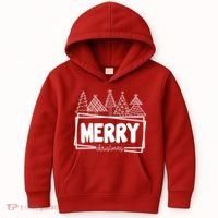 Merry Christmas Holiday Festive Kids Hoodie thumb 0