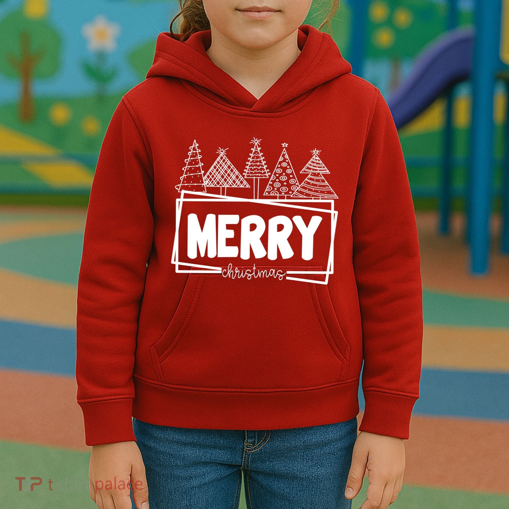Merry Christmas Holiday Festive Kids Hoodie