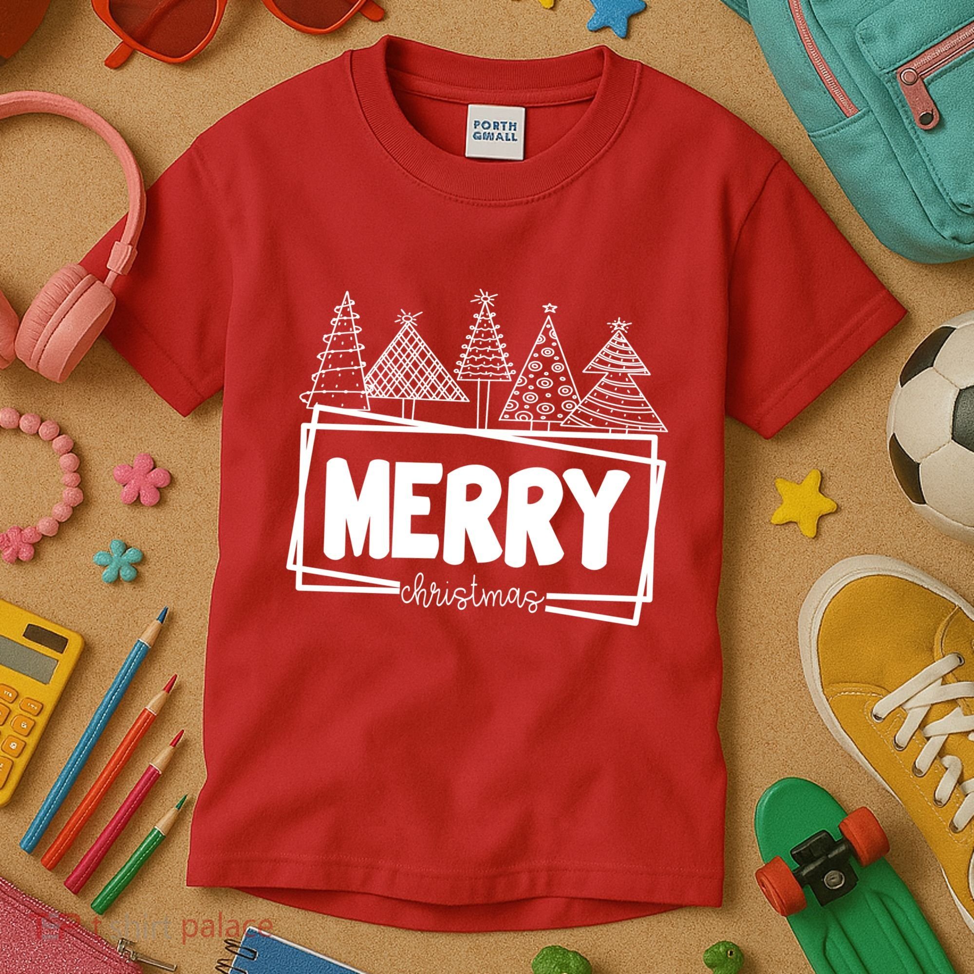 Merry Christmas Holiday Festive Kids T-Shirt