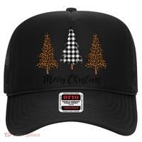 Merry Christmas Holiday Plaid Christmas Tree And Leopard Print Gift Hat thumb 0