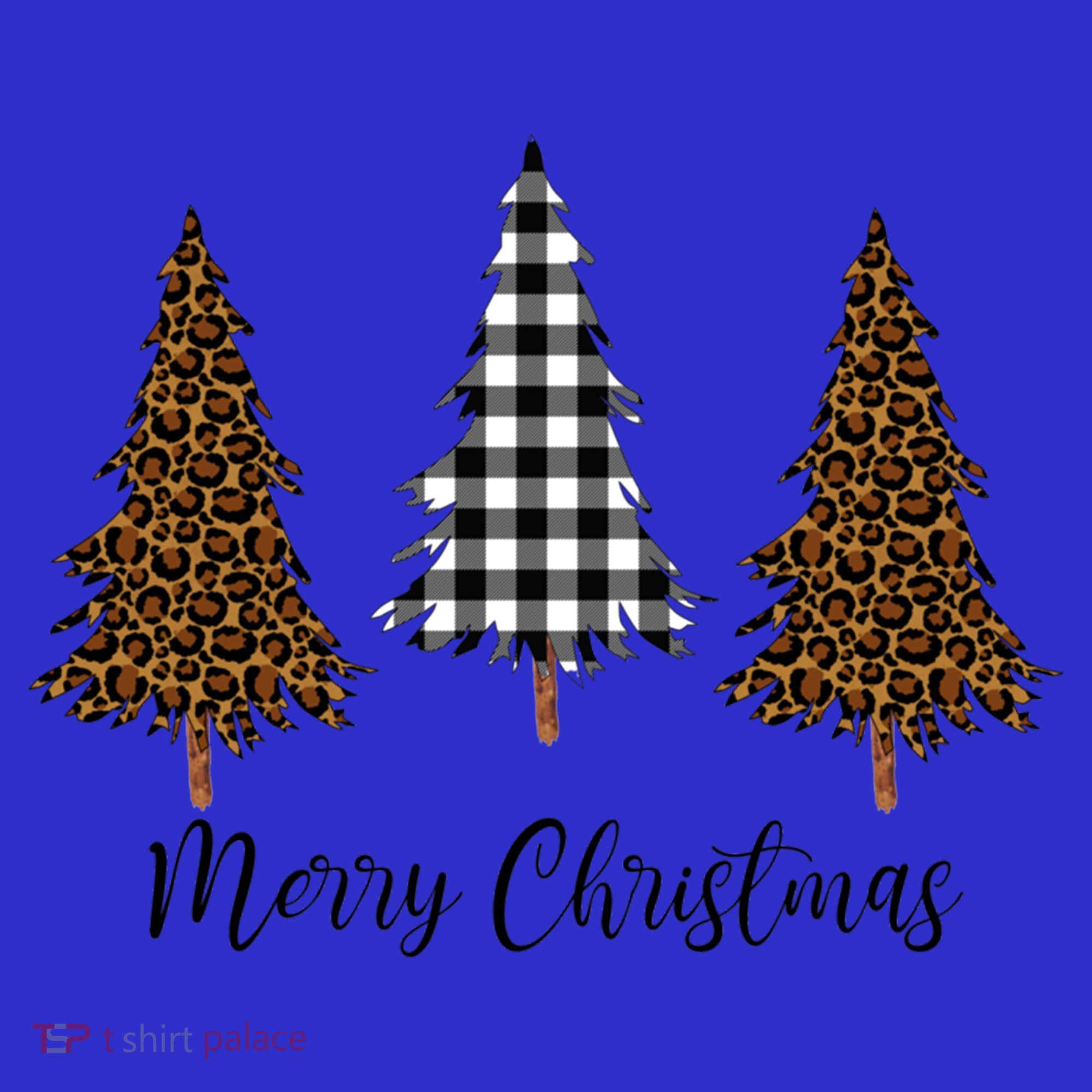 Merry Christmas Holiday Plaid Christmas Tree And Leopard Print Gift Baby Bodysuit