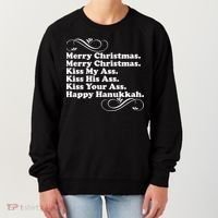 Merry Christmas Happy Hanukkah Funny Holiday Women's Sweatshirt thumb 0