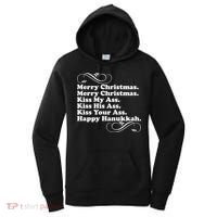 Merry Christmas Happy Hanukkah Funny Holiday Women's Hoodie thumb 0