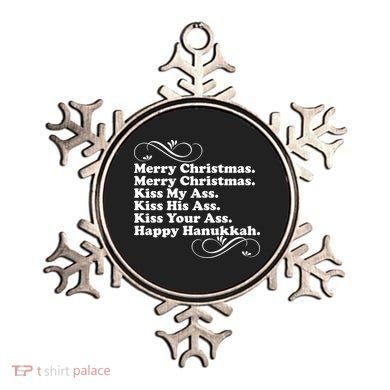 Merry Christmas Happy Hanukkah Funny Holiday Ornament