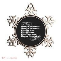Merry Christmas Happy Hanukkah Funny Holiday Ornament thumb 0