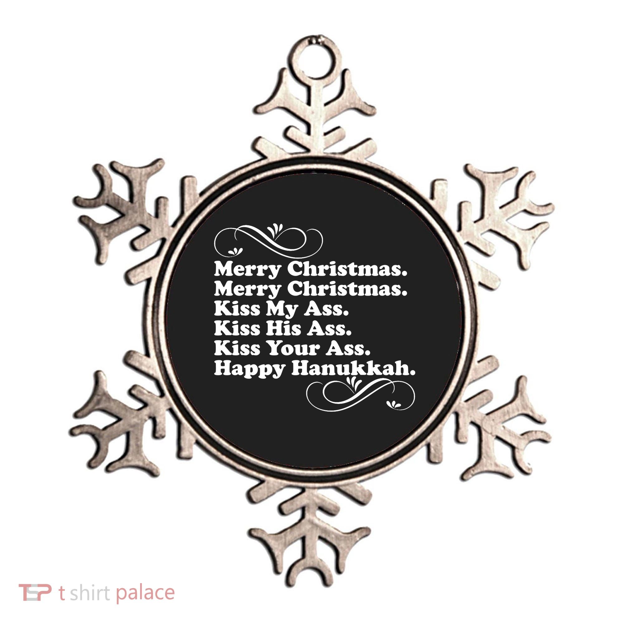 Merry Christmas Happy Hanukkah Funny Holiday Ornament