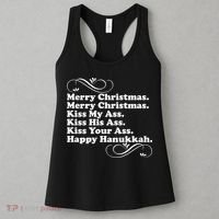 Merry Christmas Happy Hanukkah Funny Holiday Women's Tank Top thumb 3