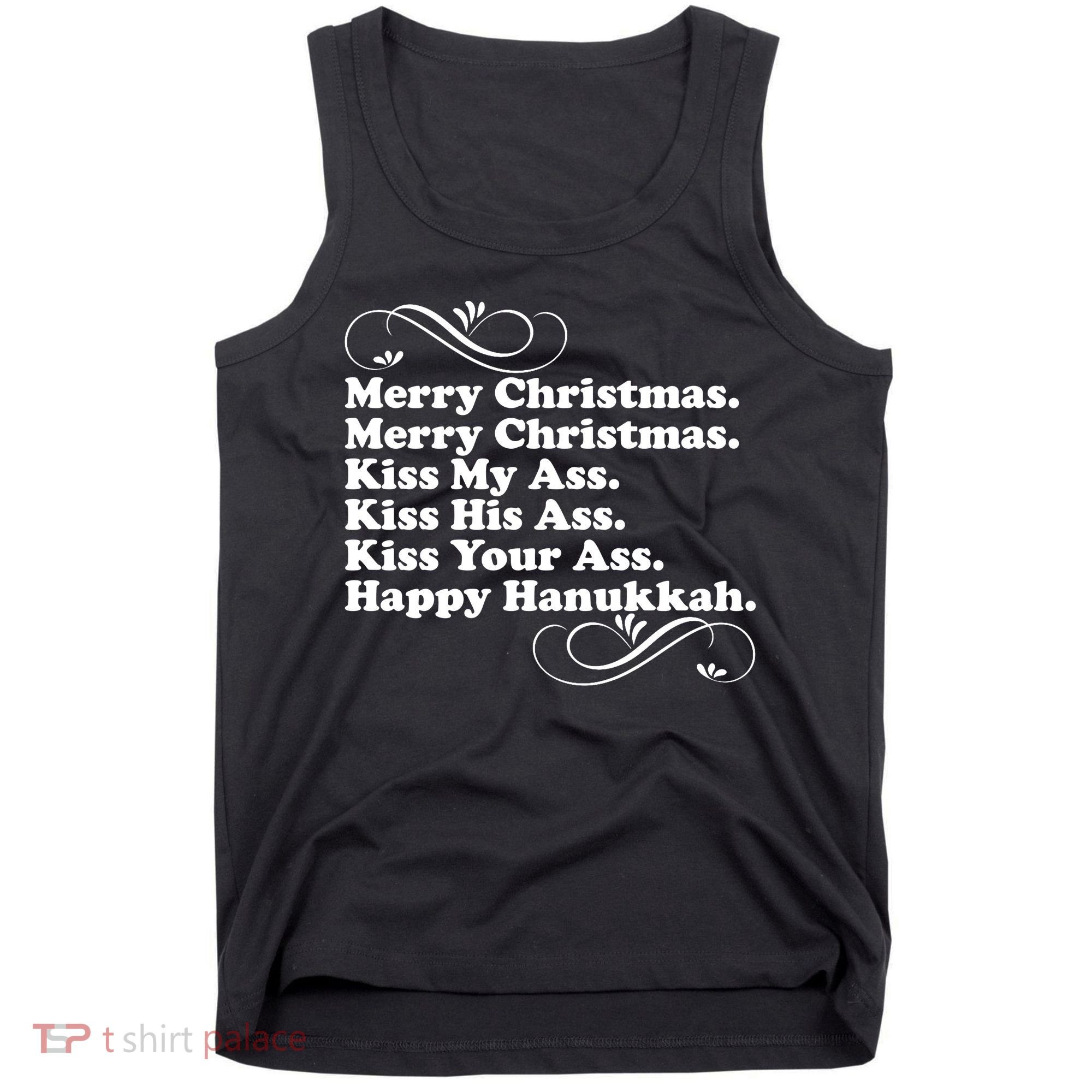 Merry Christmas Happy Hanukkah Funny Holiday Tank Top