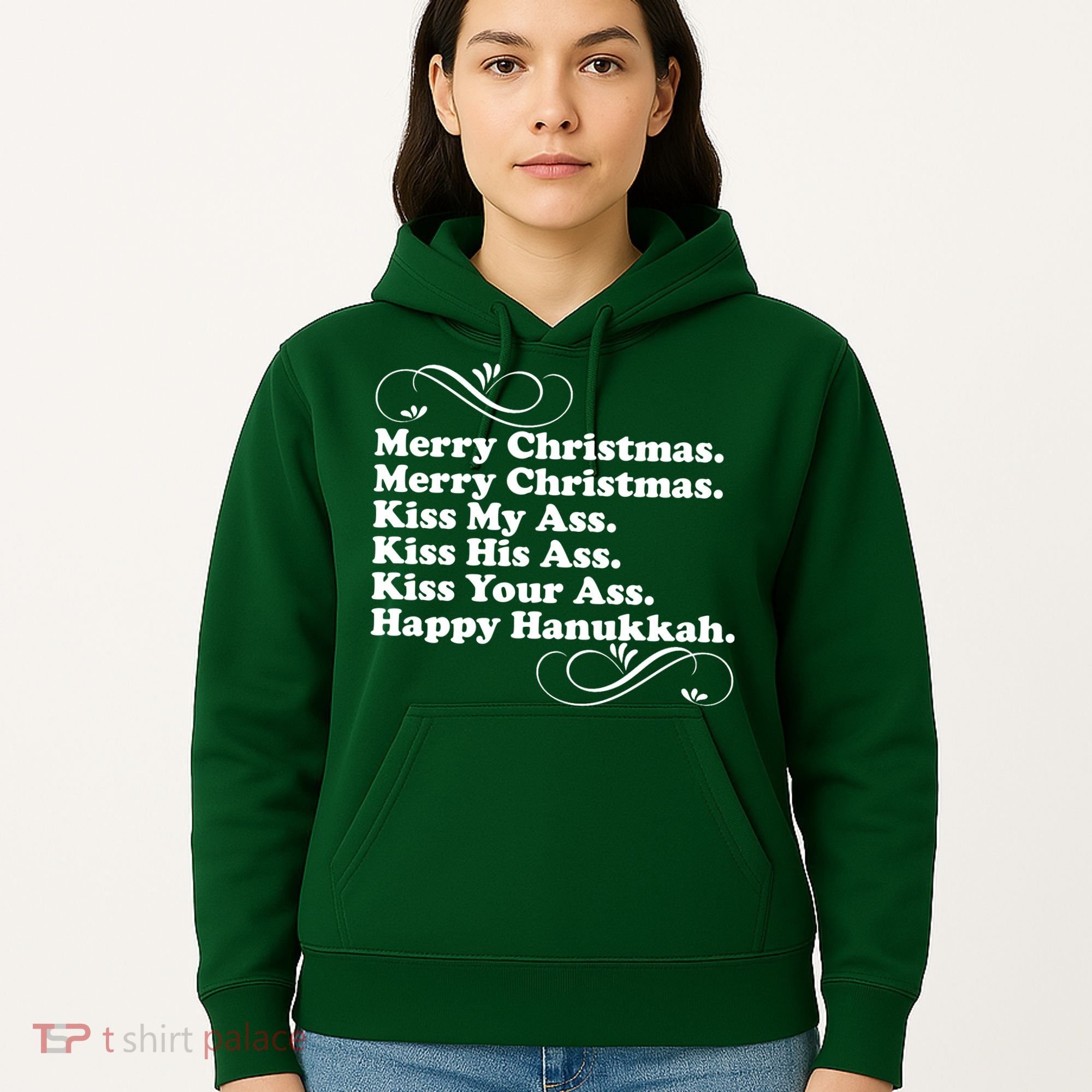 Merry Christmas Happy Hanukkah Funny Holiday Hoodie