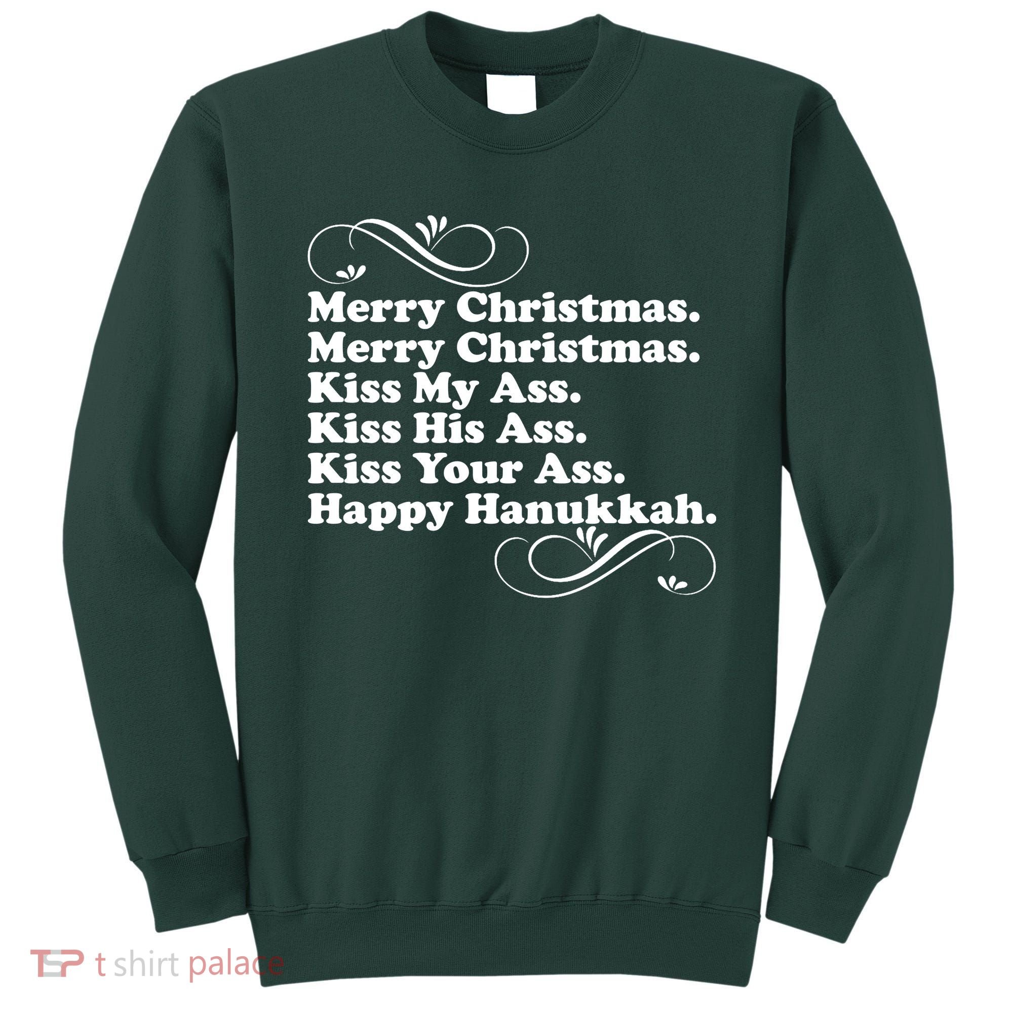 Merry Christmas Happy Hanukkah Funny Holiday Sweatshirt
