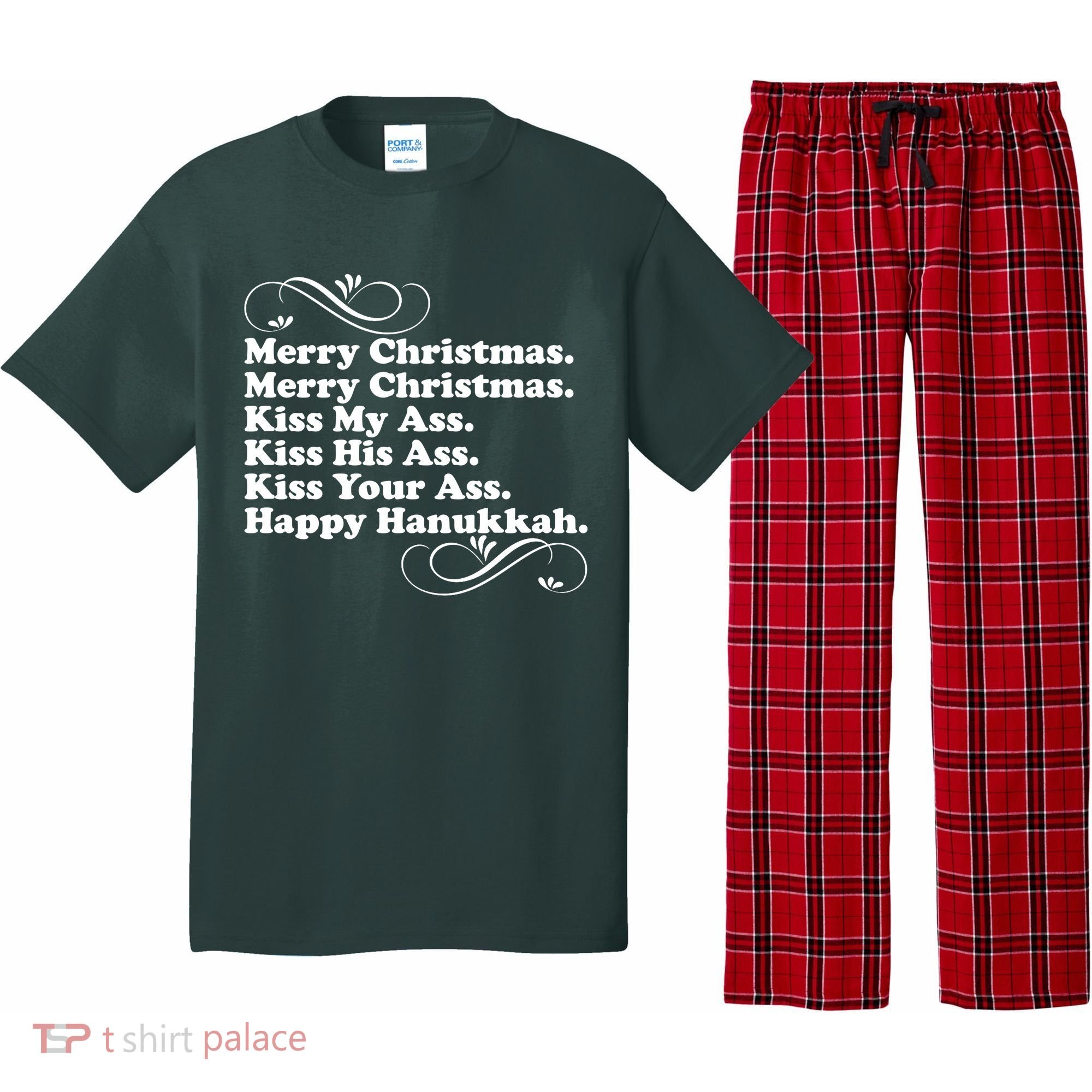 Merry Christmas Happy Hanukkah Funny Holiday Pajama Set
