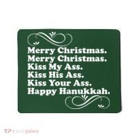 Merry Christmas Happy Hanukkah Funny Holiday Mousepad thumb 0