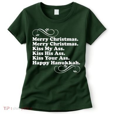 Merry Christmas Happy Hanukkah Funny Holiday Women's T-Shirt
