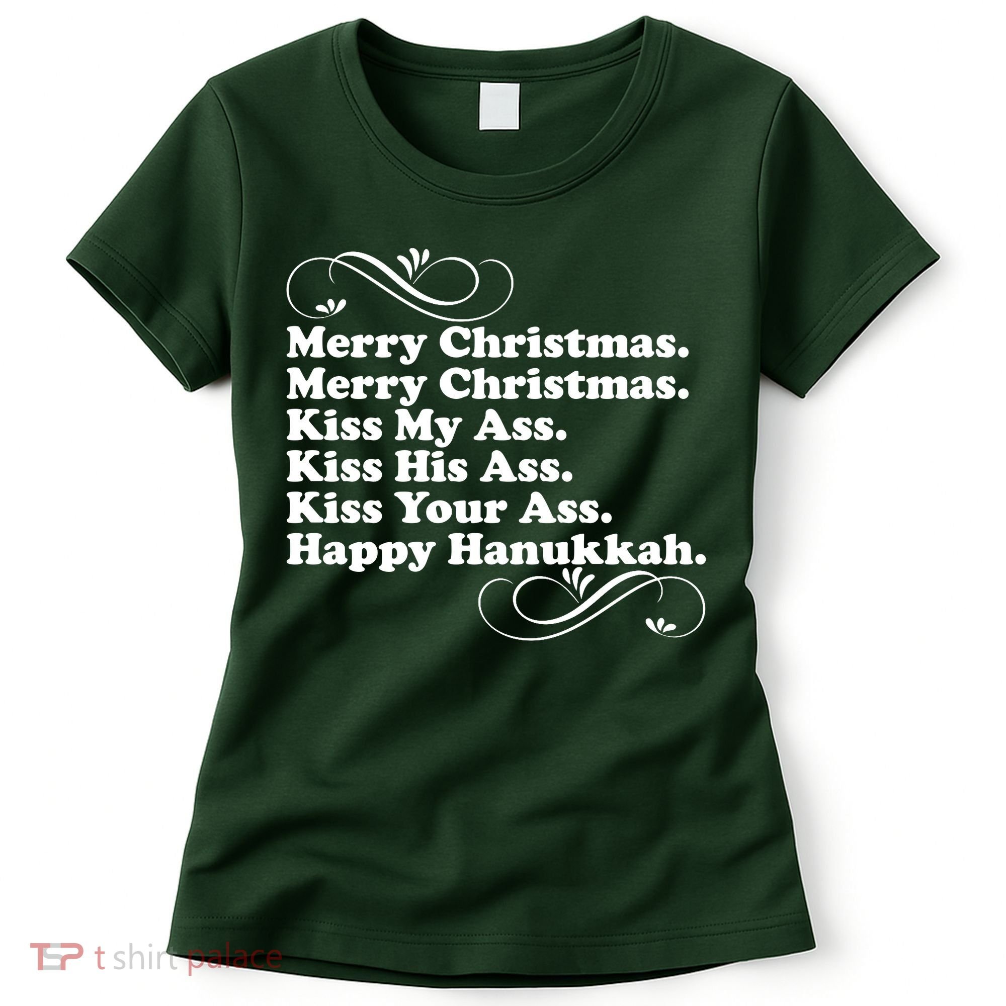 Merry Christmas Happy Hanukkah Funny Holiday Women's T-Shirt