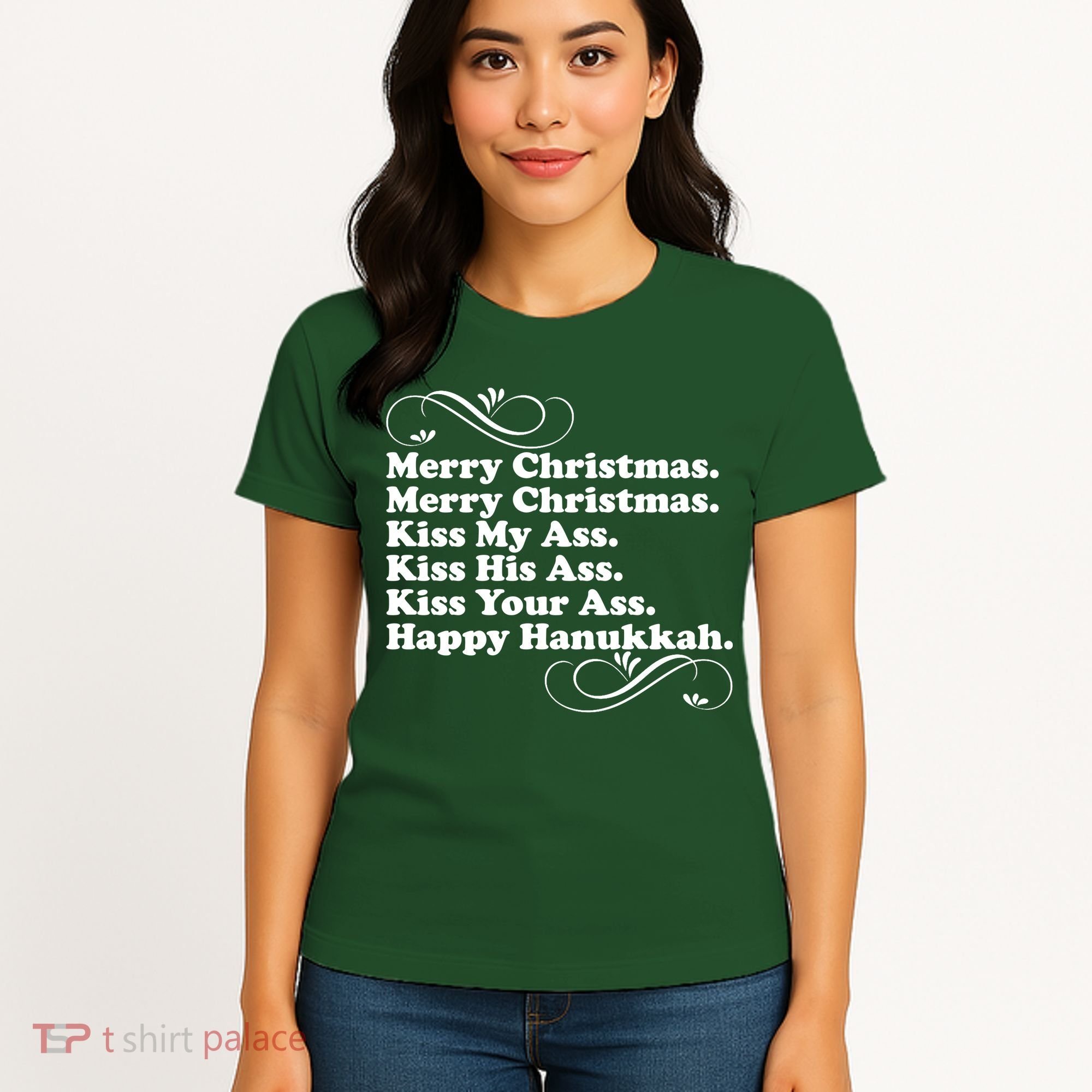 Merry Christmas Happy Hanukkah Funny Holiday Women's T-Shirt
