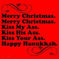 Merry Christmas Happy Hanukkah Funny Holiday Santa Hat thumb 1