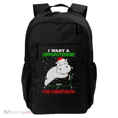 Math Christmas Hippo I Want A Hippopotenuse For Christmath Meaningful Gift Backpack
