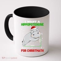 Math Christmas Hippo I Want A Hippopotenuse For Christmath Meaningful Gift Coffee Mug thumb 0