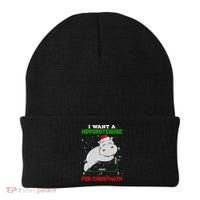Math Christmas Hippo I Want A Hippopotenuse For Christmath Meaningful Gift Beanie thumb 0