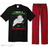 Math Christmas Hippo I Want A Hippopotenuse For Christmath Meaningful Gift Pajama Set thumb 0