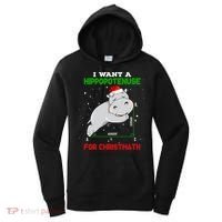 Math Christmas Hippo I Want A Hippopotenuse For Christmath Meaningful Gift Women's Hoodie thumb 0