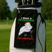 Math Christmas Hippo I Want A Hippopotenuse For Christmath Meaningful Gift Golf Towel thumb 2