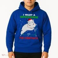 Math Christmas Hippo I Want A Hippopotenuse For Christmath Meaningful Gift Hoodie thumb 2