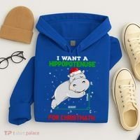 Math Christmas Hippo I Want A Hippopotenuse For Christmath Meaningful Gift Hoodie thumb 4