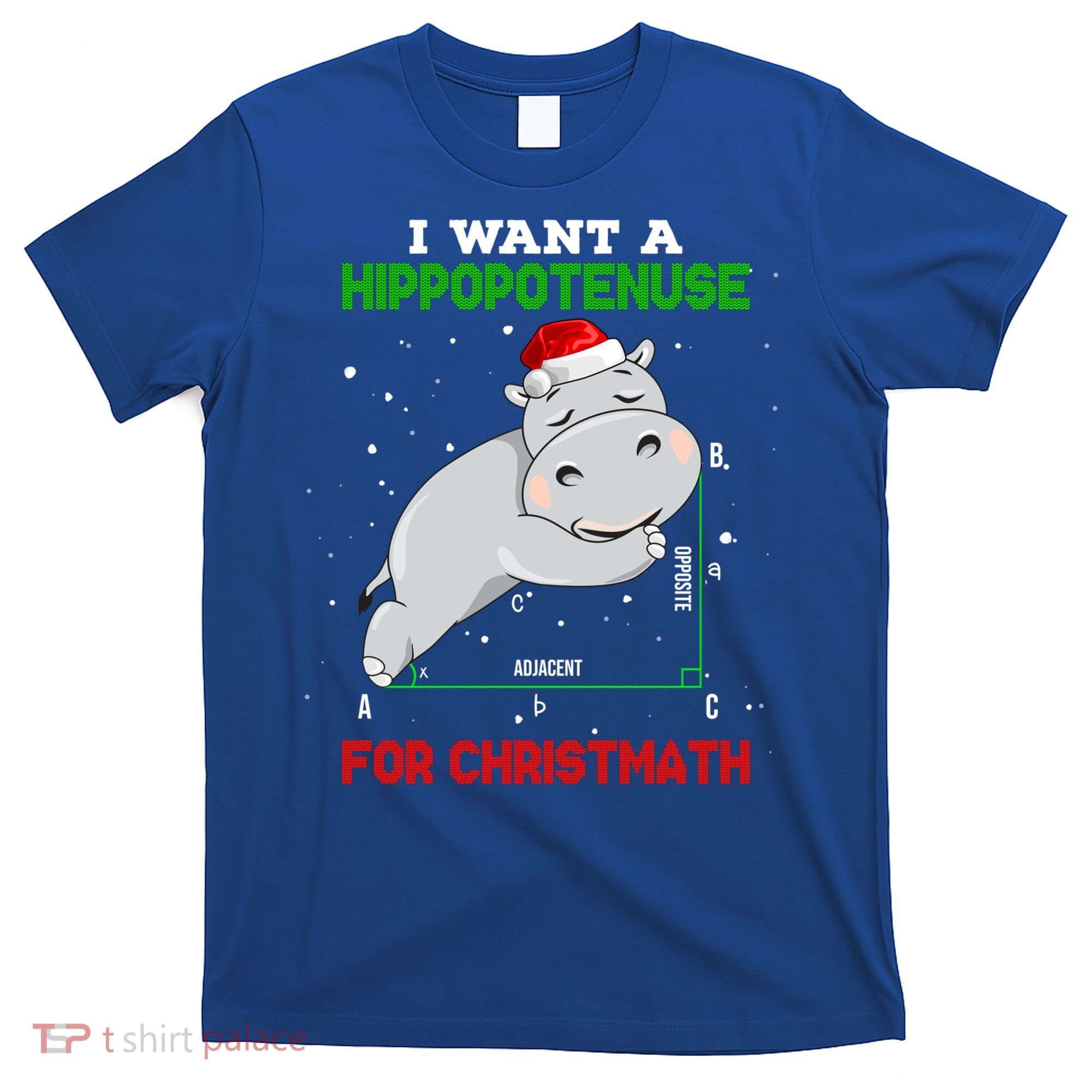Math Christmas Hippo I Want A Hippopotenuse For Christmath Meaningful Gift T-Shirt