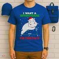 Math Christmas Hippo I Want A Hippopotenuse For Christmath Meaningful Gift T-Shirt thumb 6