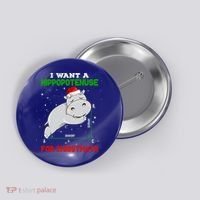 Math Christmas Hippo I Want A Hippopotenuse For Christmath Meaningful Gift Button thumb 0