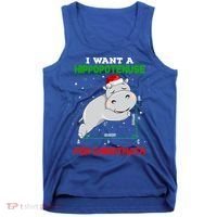 Math Christmas Hippo I Want A Hippopotenuse For Christmath Meaningful Gift Tank Top thumb 0