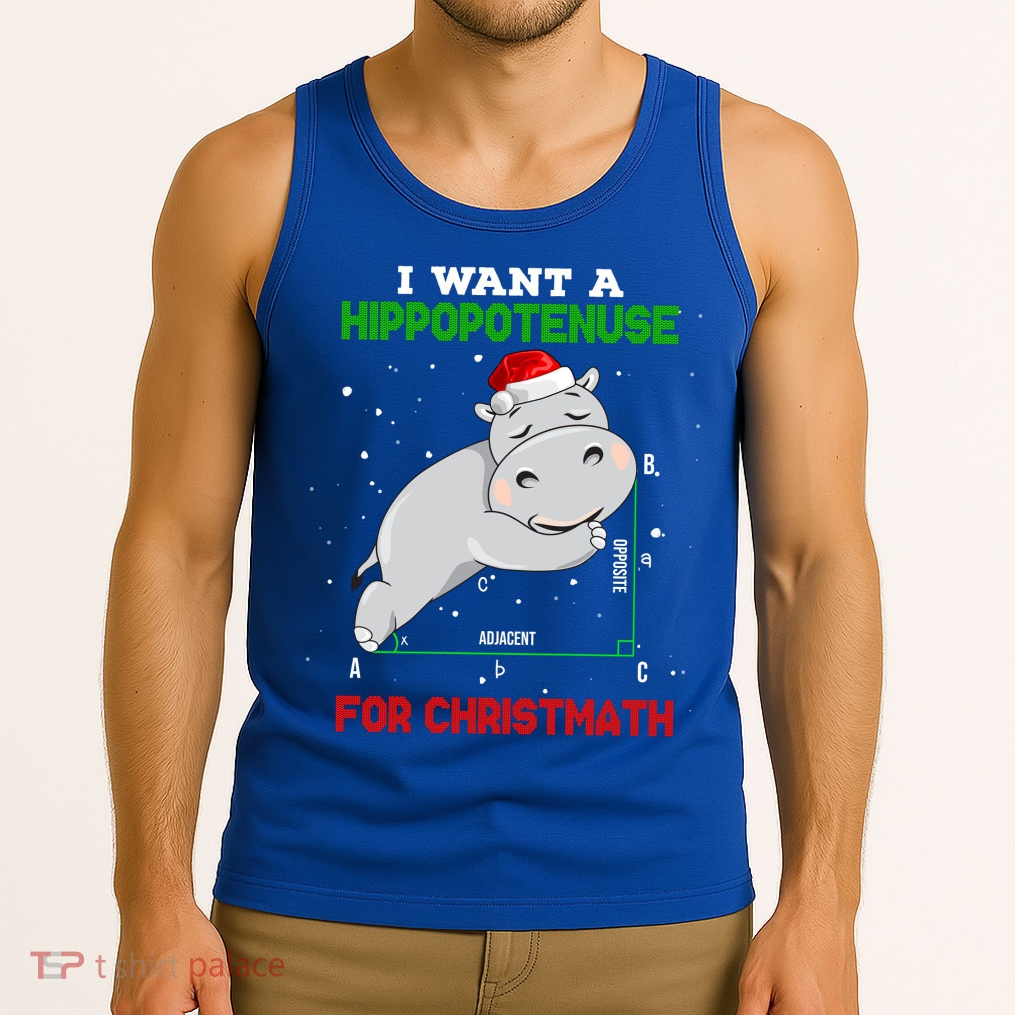 Math Christmas Hippo I Want A Hippopotenuse For Christmath Meaningful Gift Tank Top