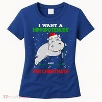 Math Christmas Hippo I Want A Hippopotenuse For Christmath Meaningful Gift Women's T-Shirt thumb 0