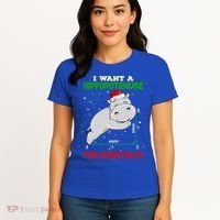 Math Christmas Hippo I Want A Hippopotenuse For Christmath Meaningful Gift Women's T-Shirt thumb 4