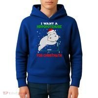 Math Christmas Hippo I Want A Hippopotenuse For Christmath Meaningful Gift Kids Hoodie thumb 4