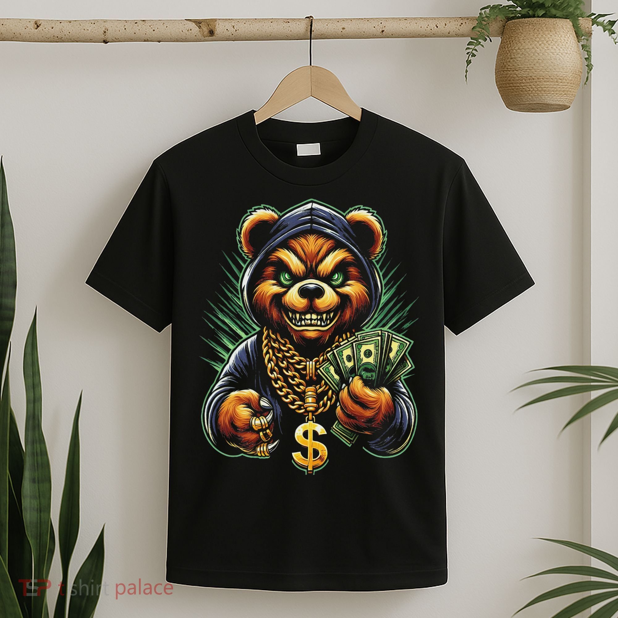 Money Calling Hip Hop Bear Teddy Gangster Rap Swag Dope T-Shirt