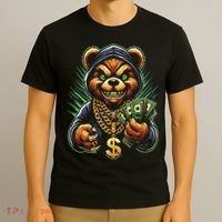 Money Calling Hip Hop Bear Teddy Gangster Rap Swag Dope T-Shirt thumb 3