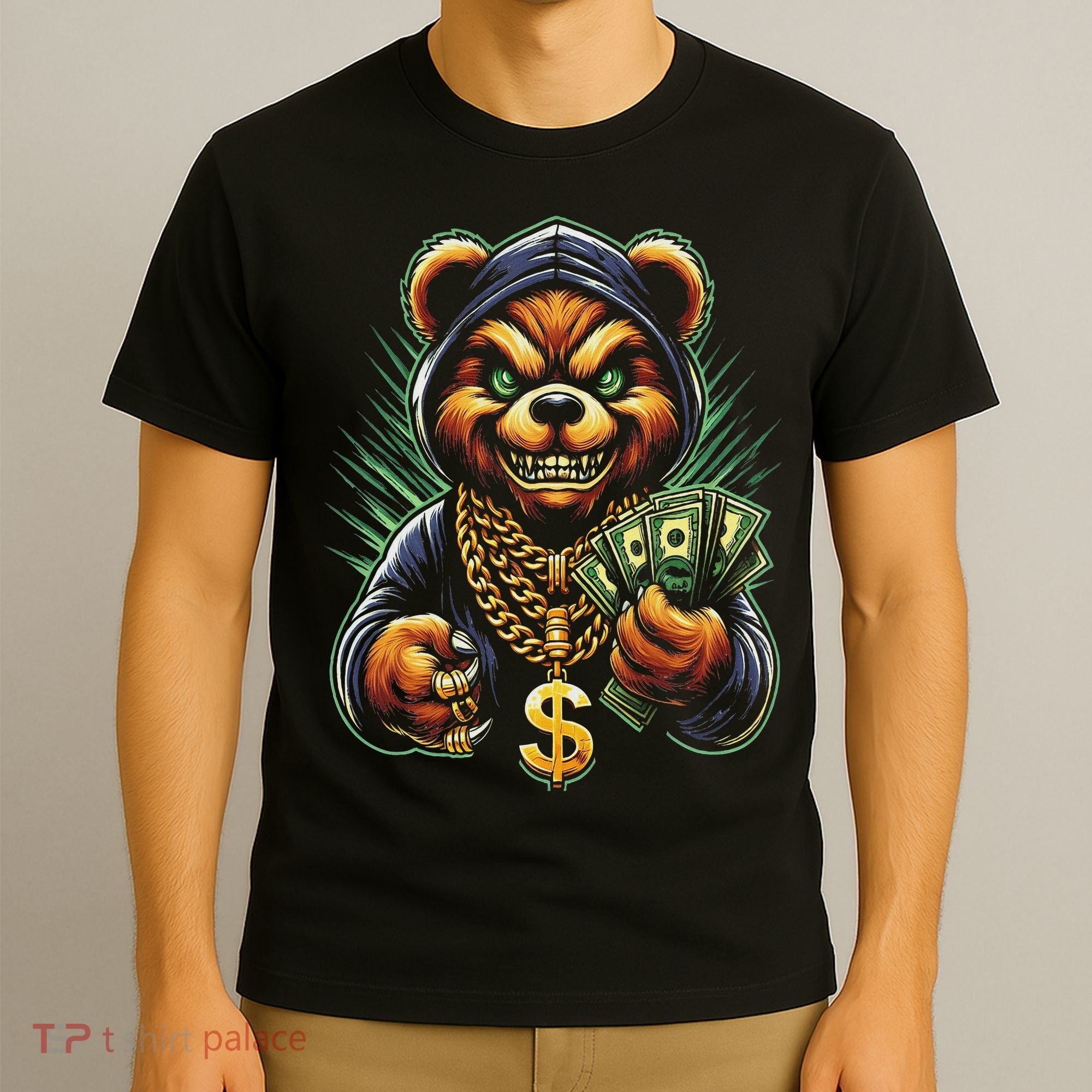 Money Calling Hip Hop Bear Teddy Gangster Rap Swag Dope T-Shirt