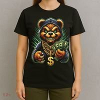 Money Calling Hip Hop Bear Teddy Gangster Rap Swag Dope T-Shirt thumb 4