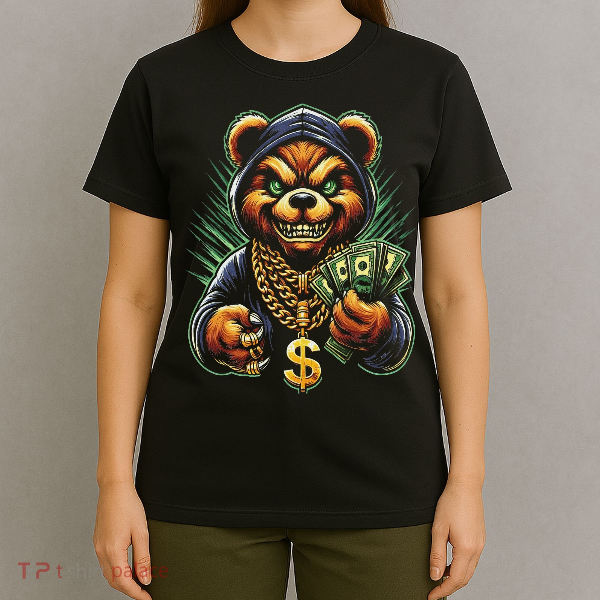 Money Calling Hip Hop Bear Teddy Gangster Rap Swag Dope T-Shirt