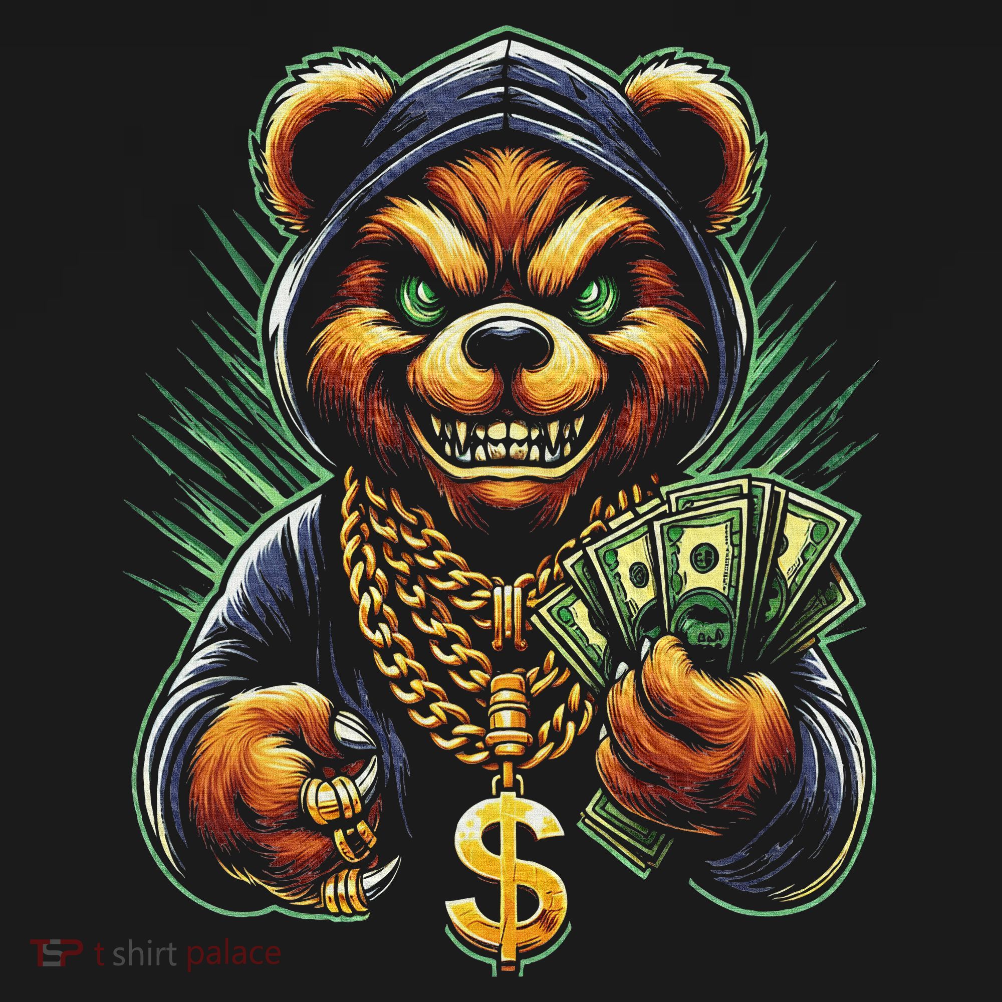 Money Calling Hip Hop Bear Teddy Gangster Rap Swag Dope Women's Hoodie
