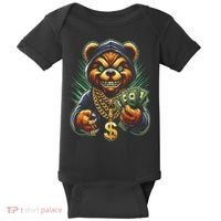 Money Calling Hip Hop Bear Teddy Gangster Rap Swag Dope Baby Bodysuit thumb 0